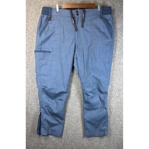Carhartt Womens 2XL Petite Rugged Flex Cargo Scrub Pants Ripstop Blue Zip Ankle